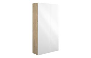 Eden 600mm Slim 2 Door Storage Unit - White Gloss (Oak Cab)